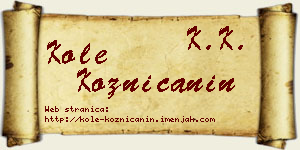 Kole Kozničanin vizit kartica